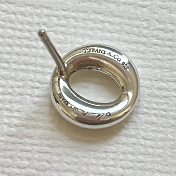 Tiffany & Co. Earrings Silver Elsa Peretti Sevillana Studs with Pouch Box EUC - Picture 9 of 11